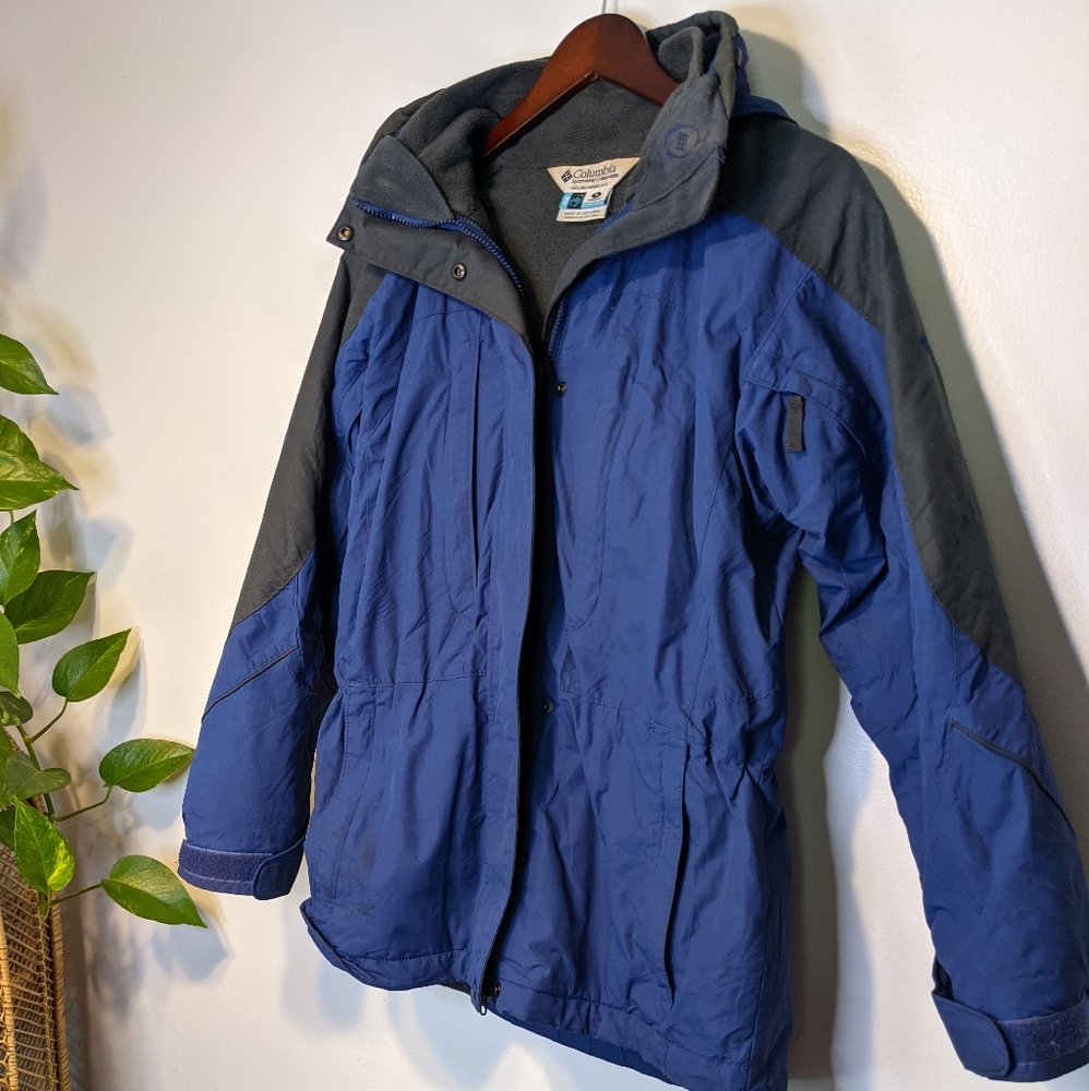 Women's Columbia Interchange Core Blue and Gray Jacket Small